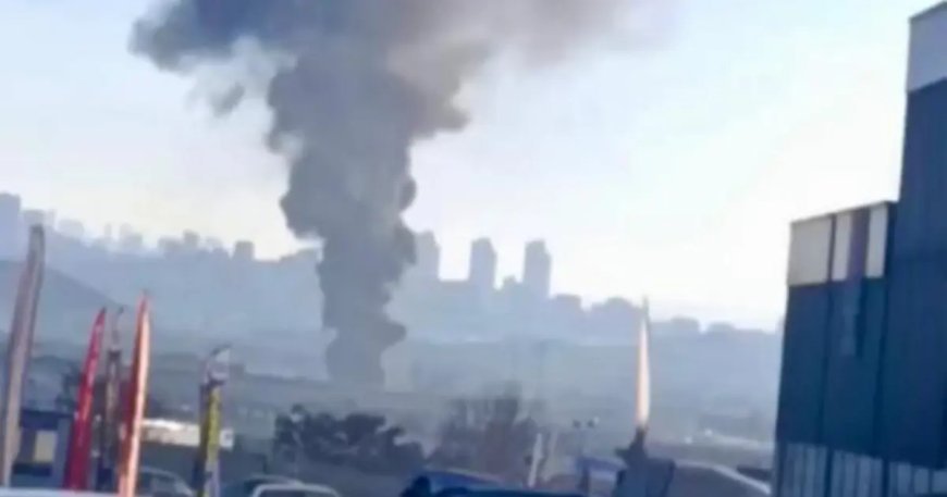 Ankara'da yangın. Kara dumanlar gökyüzüne yükseldi