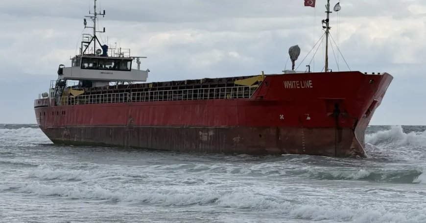 Tekirdağ'da yük gemisi karaya oturdu