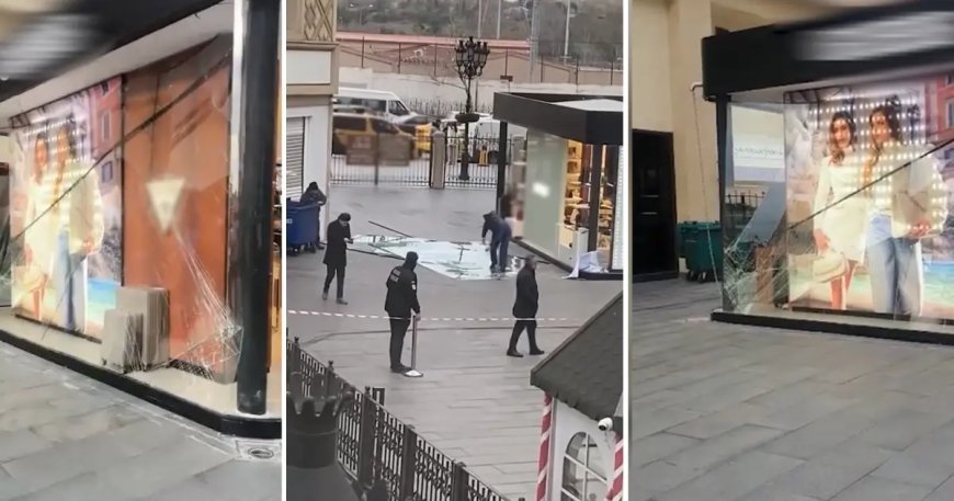 AVM'de kırılan cam çocukların üzerine düştü