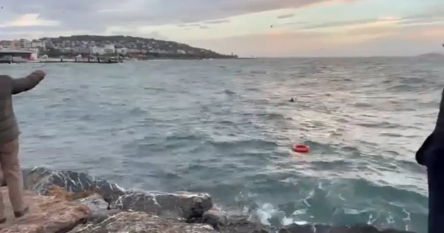 Maltepe sahilinde fırtınada denize giren bir kişi boğuldu