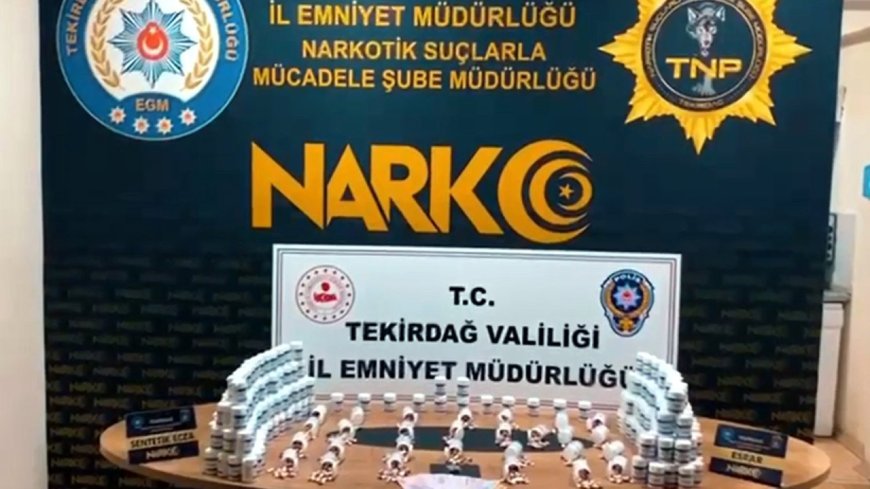 Çorlu’da 16 bin 600 uyuşturucu hap ele geçirildi; 4 şüpheli tutuklandı