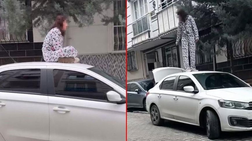 İstanbul’da sinir krizi geçiren kadın, otomobilin üzerine çıkarak zıpladı: Dua ediyordu