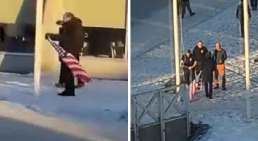 SON DAKİKA HABERLER: ABD bayrağını göndere çekmeye çalıştı, halk müdahale etti! Grönland'da gergin anlar