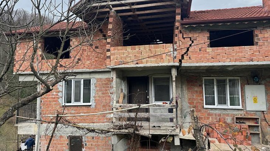 Bartın'da heyelan! 3 evde çatlaklar oluştu