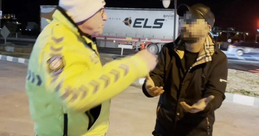 Alkollü yakalanan sürücü, polise "Problemli olan sizsiniz" dedi