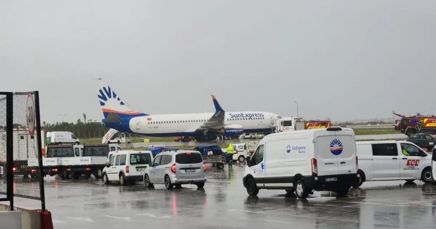 Antalya Havalimanı'nda facianın eşiğinden dönüldü. Kalkışta uçağın tekerleği koptu