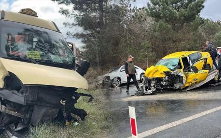 Sarıyer’de sollama faciası! Taksi ile minibüsü çarpıştı kafa kafa çarpıştı: 1 ölü