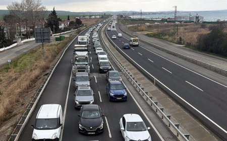 İstanbul-Tekirdağ kara yolunda araç yoğunluğu