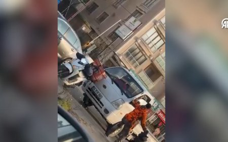Trafikte kasklı saldırı. Kamyonetin camını kıran kişiye para cezası