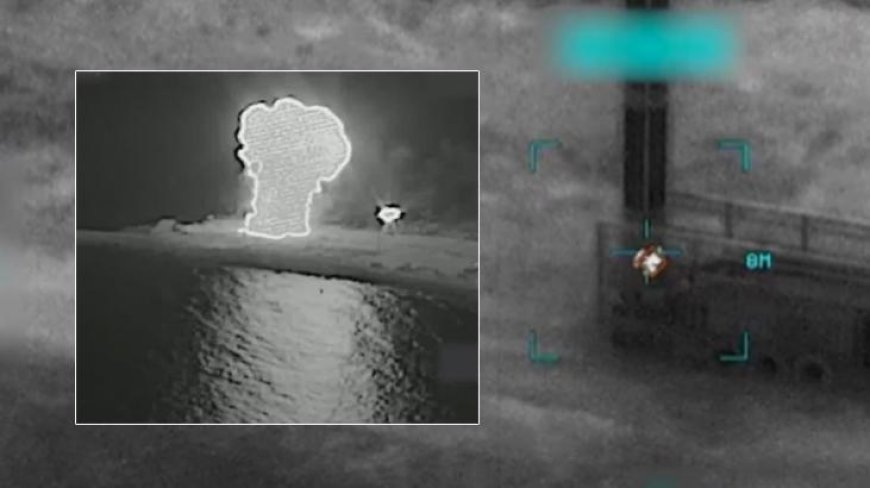 ABD, İran'ın savaş gemisinin vurulma anının görüntülerini paylaştı