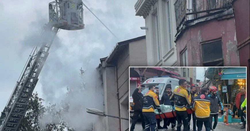 Fatih'te bir binada yangın. Bir can kaybı, ikisi ağır 5 yaralı