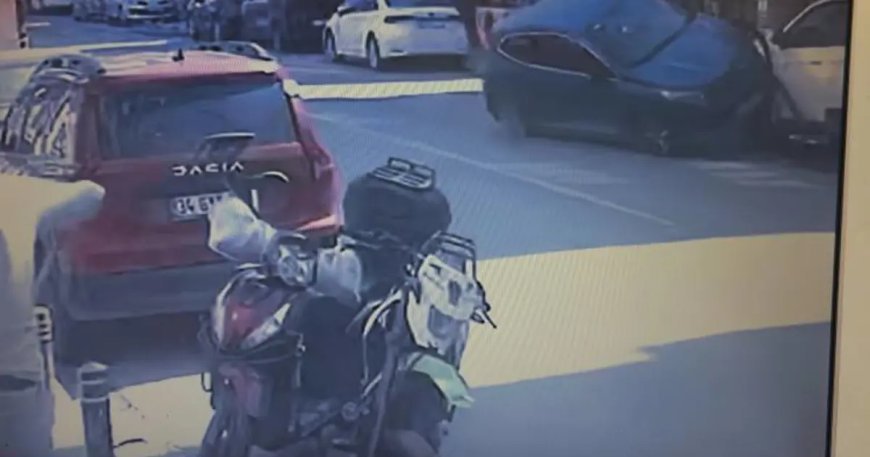 İstanbul'da park halindeki cipe çarpıp takla attı