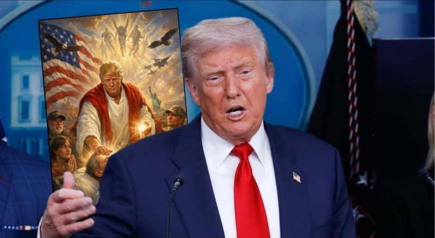 Trump, kendisinin 'Hazreti İsa' gibi tasvir edildiği görseli paylaştı! Papa'ya sert eleştiri