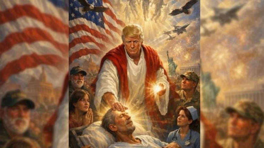 Trump kendisinin Hazreti İsa gibi tasvir edildiği görüntüyü sildi