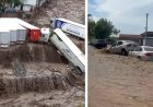 Meteoroloji uyarmıştı. TIR'lar böyle sürüklendi