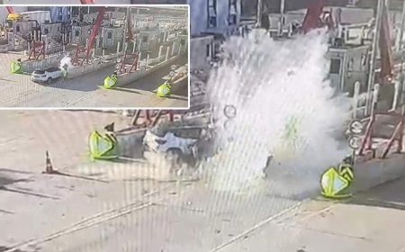SON DAKİKA KAZA HABERLERİ: Tekirdağ'da korkunç kaza kamerada! Otoyol gişelerine çarpan otomobildeki karı-kocayı ölüm ayırdı