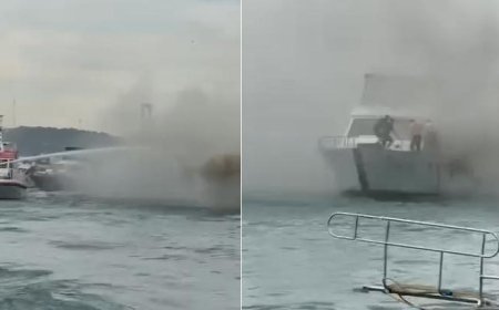 İstanbul Bebek sahili açıklarında teknede korkutan yangın