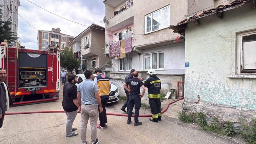 Çorlu'da çıkan ev yangını büyümeden söndürüldü