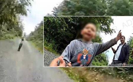 3 yaşındaki kayıp Göktürk ormanda bulundu! Jandarmayla sohbeti kamerada