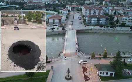 Amasya'da facianın eşiğinden dönüldü! Köprü girişinde çökme oluştu
