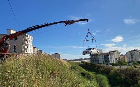 Otomobil dereye uçtu, sürücüsü yara almadan kurtuldu