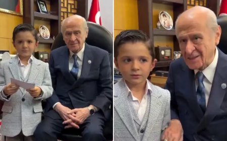 Bahçeli'yle küçük çocuk arasında güldüren diyalog. "Burayı değiştir"