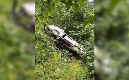 Giresun'da kontrolden çıkan kamyonet 150 metreden uçtu: 1 ölü