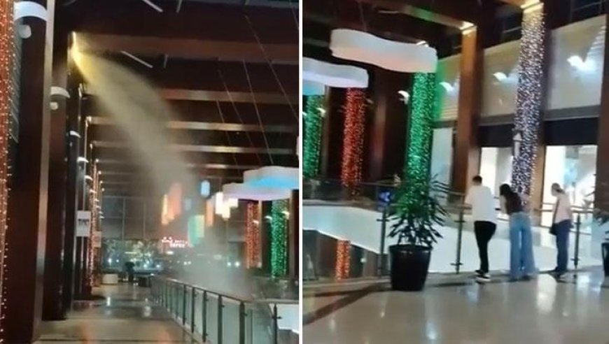 AVM'de bir garip olay! Fıskiyeler açıldı, ortalık göle döndü